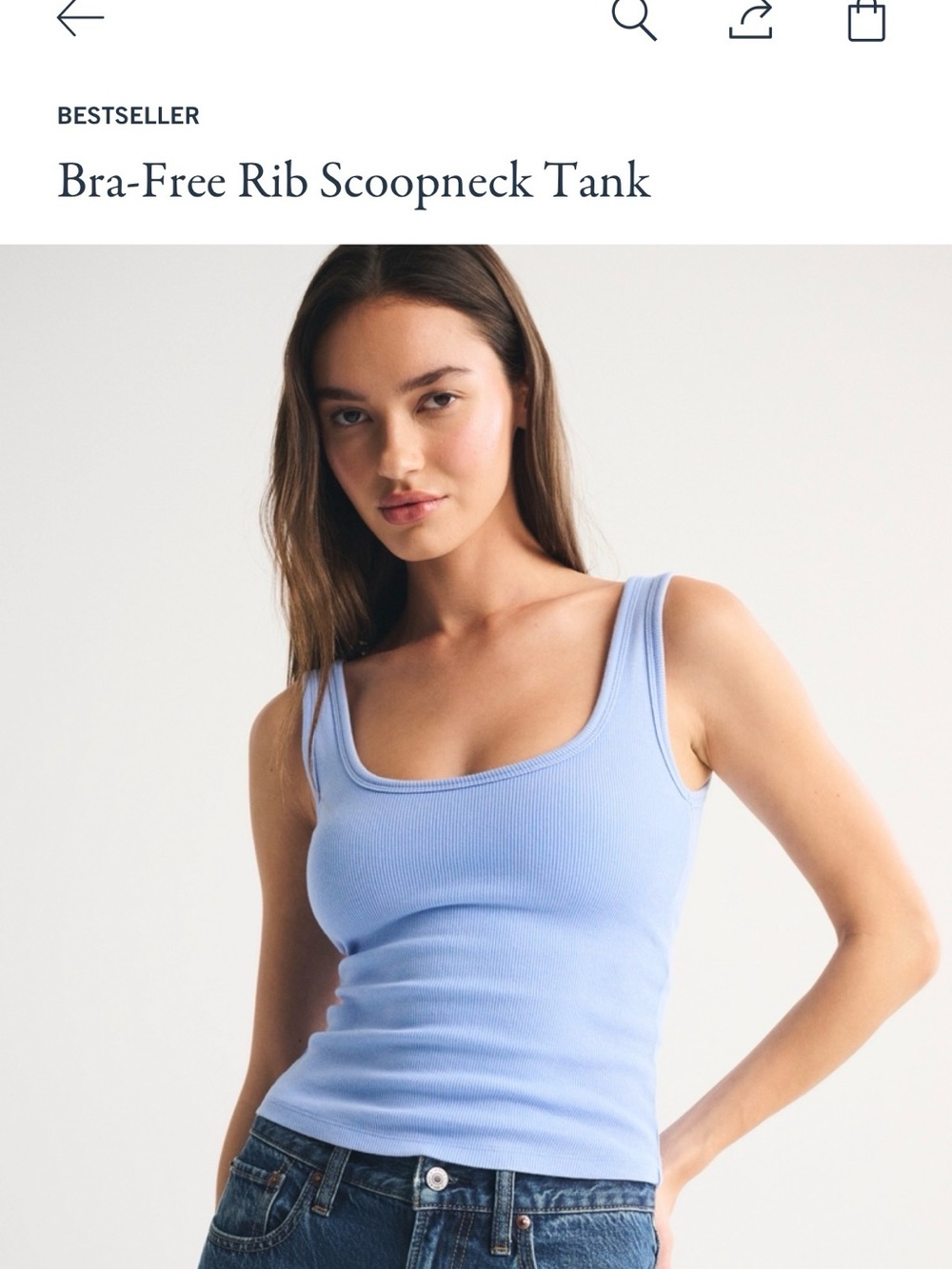 Abercrombie Light Blue Ribbed Scoopneck Tank Top. NWT XL
